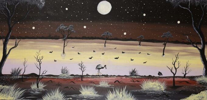 181-25 - <i>Handover lake at night</i> - Terry  Sturt